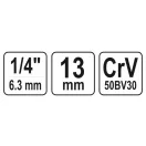 YATO Steckschlüssel 1/4" 13 mm CrV
