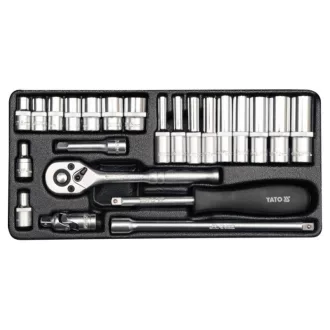 YATO Steckschlüsselsatz 23-teilig 1/4" 4-13 mm CrV