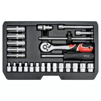 YATO Steckschlüsselsatz 25-teilig 1/4" 3,5-14 mm CrV