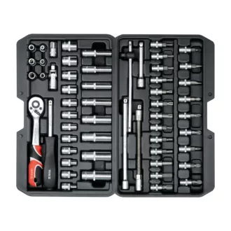 YATO Steckschlüsselsatz 56-teilig 1/4" 4-13 mm CrV