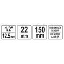 YATO Lambdasonde langer Steckschlüssel 1/2" 22 mm CrV