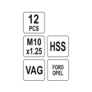 YATO Bremssattel-Reparatursatz 12-teilig (VAG, Ford, Opel)
