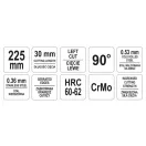 YATO Plattenschneideschere 225 mm links 90 Grad CrMo