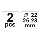 YATO Flanschset für 3-teilige Brems- und Hydraulikleitung (22-25-28 mm)