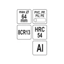 YATO Rohrschneideschere PVC 64 mm V-Schnitt