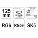 YATO Crimpzange 125 mm/0,5-6,0 mm2