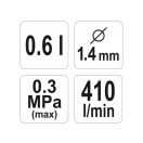 YATO Oberbehälter-Spritzpistole 600 ml 1,4 mm HVLP