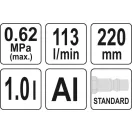 YATO Pneumatische Schaumspritzpistole Aluminium 1 Liter