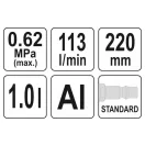 YATO Pneumatische Schaumspritzpistole Aluminium 1 Liter