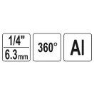 YATO Pneumatikanschluss 1/4" um 360 Grad drehbar