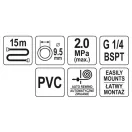 YATO Automatischer pneumatischer Schlauchaufroller 9,5 mm x 15 m