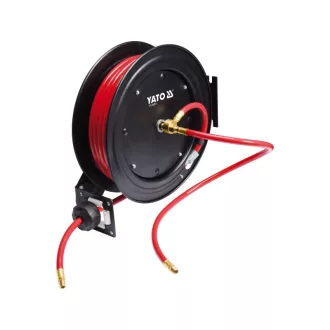   YATO Automatische pneumatische Schlauchtrommel 9,5 mm x 20 m Metall