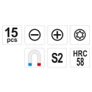 YATO Schraubendreher-Set 15-teilig