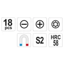 YATO Schraubendreher-Set 18-teilig CrMo