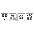 YATO Schraubendreher 5,5 x 125 mm isoliert bis 1000 V