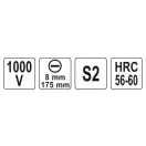 YATO Schraubendreher 8,0 x 175 mm isoliert bis 1000 V