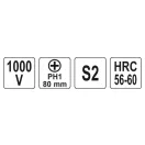 YATO Schraubendreher PH1 x 80 mm isoliert bis 1000 V