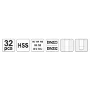 YATO Gewindebohrer- und Schneidset (Hand) 32-teilig HSS M3-M12