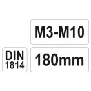 YATO Gewindebohrer-Dreher M3-M10 180 mm