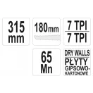 YATO Gipskartonsäge zweischneidig 180 mm