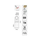 YATO Sägeblatt für Multifunktionsmaschine 34 mm Bimetall-Titan-Nitrid