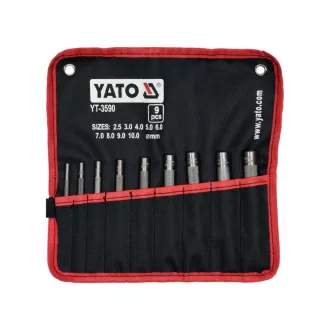 YATO Lederpiercing-Set 9-teilig 2,5-10 mm