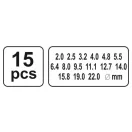 YATO Lederstanzer-Set 15-teilig 2-22 mm