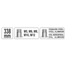YATO Hebel-Steckschlüssel M5, M6, M8, M10, M12 338 mm