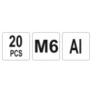 YATO Aluminium-Nietmutter M6 (20 Stück)