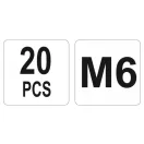 YATO Stahlnietmutter M6 (20 Stück)