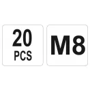 YATO Stahlnietmutter M8 (20 Stück)