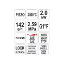 YATO Gasbrennerpistole Piezo 2kW 2800°C