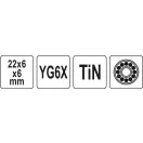 YATO Fliesenschneider Rad 22 x 6 x 6 mm TiN-Beschichtung