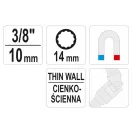 YATO Zündkerzenschlüssel mit Gelenk und 3/8" Anschluss, 14 mm / 88 mm CrV
