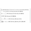 YATO Steckschlüsselsatz 22-teilig 3/8" 6-22 mm CrV