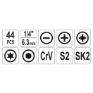 YATO Werkzeugset 44-teilig 1/4" CrV