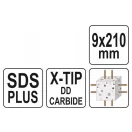YATO Steinbohrer 9 x 210/150 mm vierkantig SDS-Plus