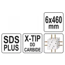YATO Steinbohrer 6 x 460/375 mm vierkantig SDS-Plus