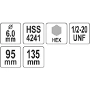 YATO Lochsäge Zentrierbohrer 10 mm 1/2" HEX