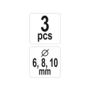 YATO Schneckenbohrer Tiefenanschlag Set 3-teilig 6, 8, 10 mm