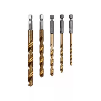 YATO Spiralbohrer-Set mit Schaftaufnahme 5-teilig HSS Ti