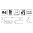 YATO Kombinierter Bohrer-Gewindebohrer M4 Bit-Aufnahme