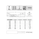 YATO Kombiniertes Bohrer-Gewindebohrer-Set 7-teilig Bit-Aufnahme (M3-M4-M5-M6-M8-M10)