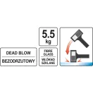 YATO Gummihammer 5500 g rückstoßfrei 105x105x180 mm