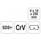 YATO Meißelschaft 250 mm SDS-Plus