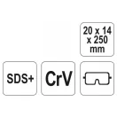 YATO Flachmeißelschaft 20 x 250 mm SDS-Plus