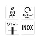 YATO Schaftlose Topfbürste 50 mm Inox