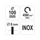 YATO Stieltopfbürste 100 mm Inox