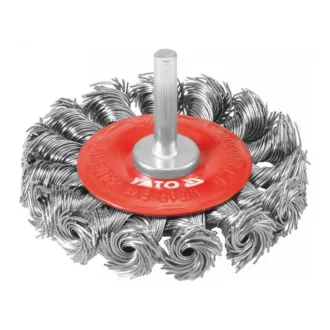 YATO Gewundene Rundbürste mit Stiel 75 mm Stahl