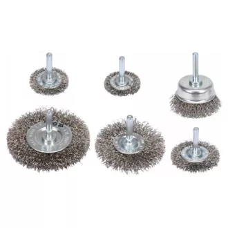 YATO Stiftbürste, Topfbürstenset 6-teilig inox